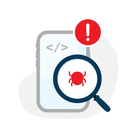 bug-report-on-mobile-phone-app-concept-illustration-flat-design-eps10-modern-graphic-element-for-landing-page-empty-state-ui-infographic-icon-vector