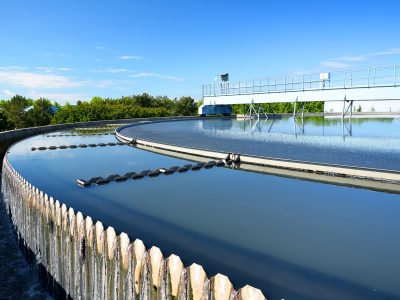 Modern urban wastewater treatment plant.
